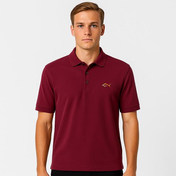 GREG NORMAN FOR TASSO ELBA Wine Burgundy Collared Polo - Picture 1 of 11